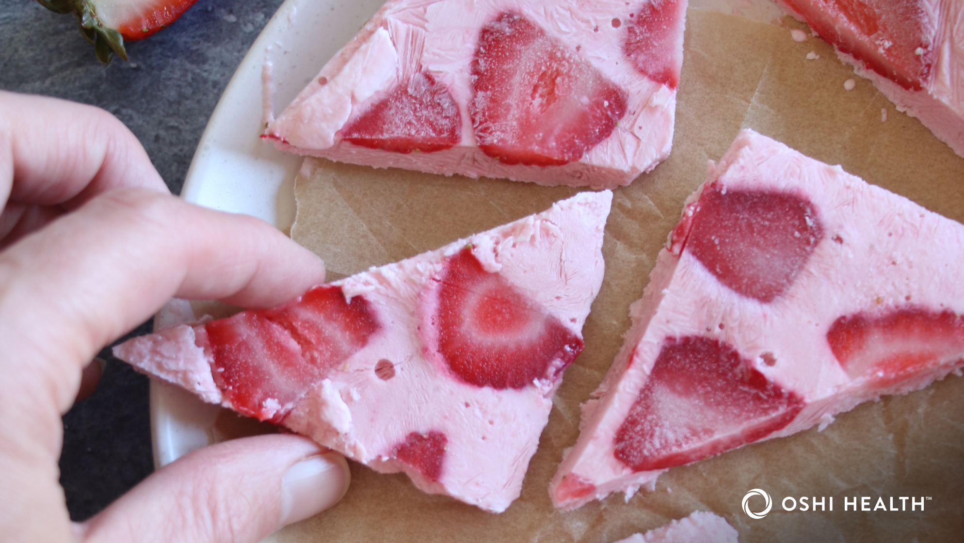 Strawberries and Cream Yogurt Bark