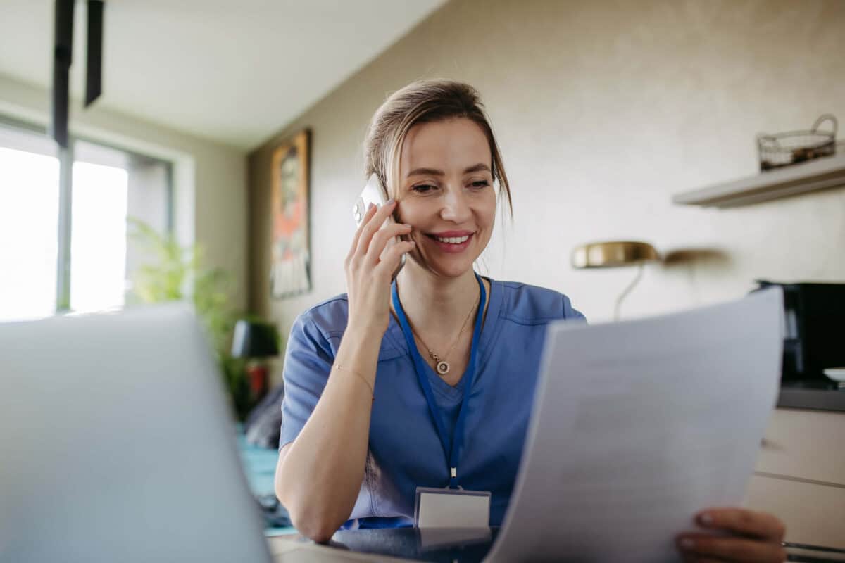 Care coordinator on the phone