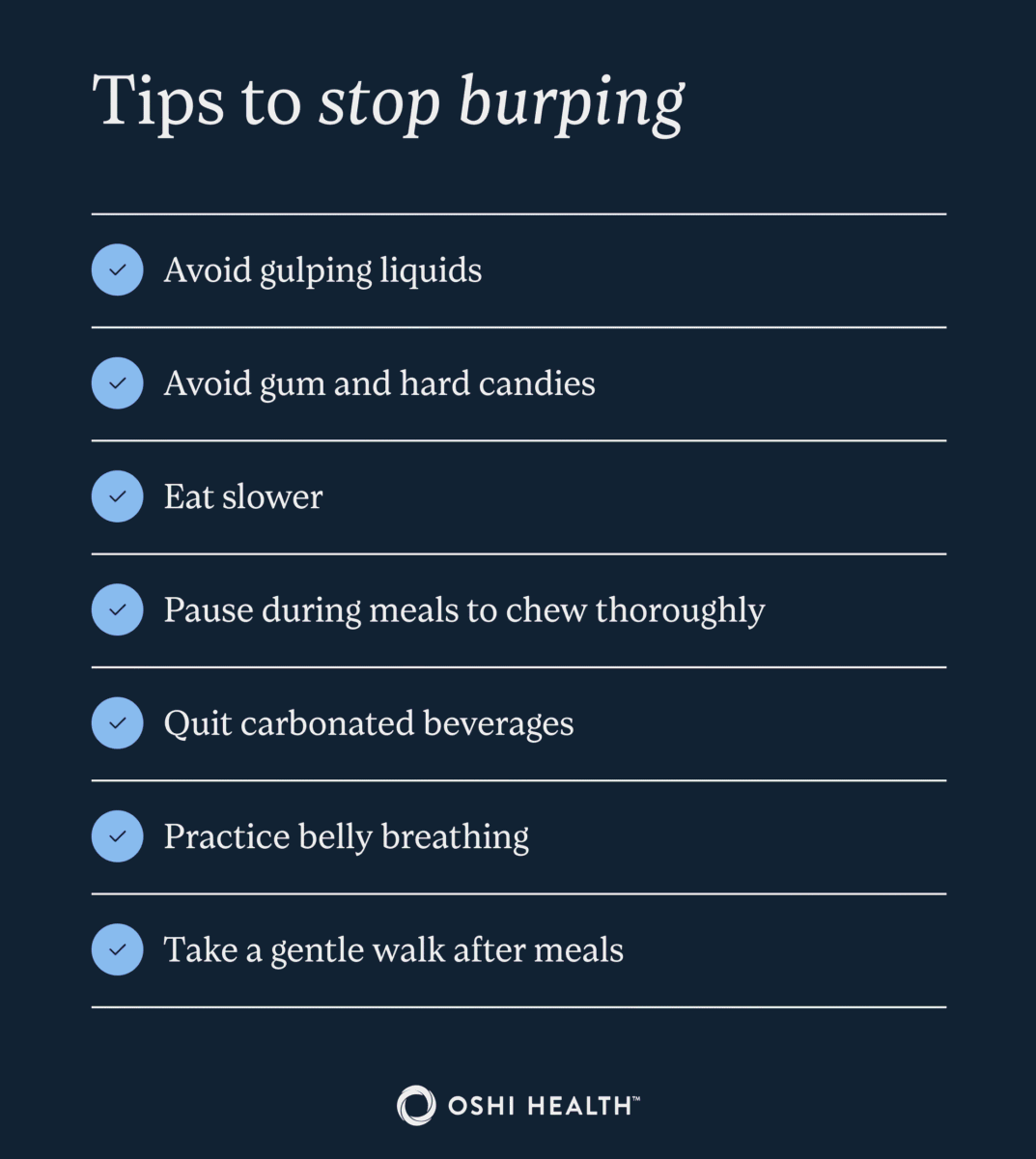 Tips to stop burping