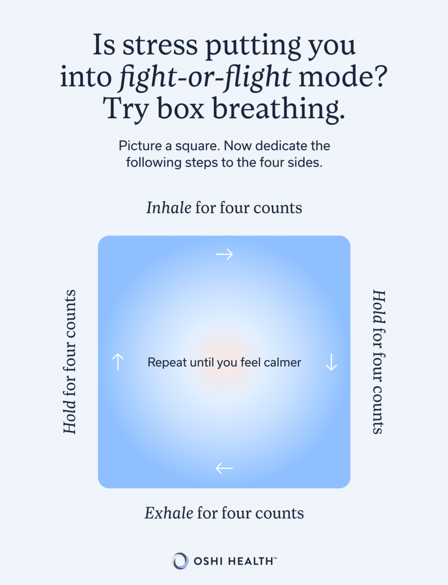Box breathing to lower stress