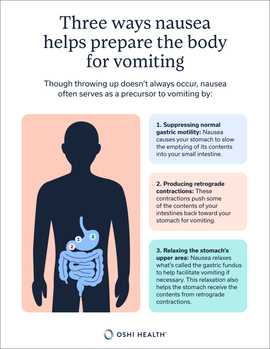 Three ways nausea helps prepare the body for vomiting