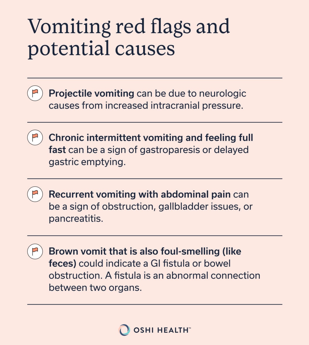 Vomiting red flags and potential causes